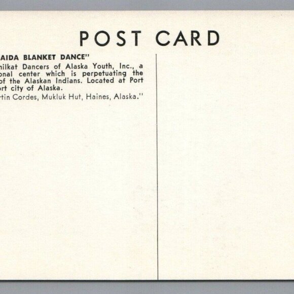 Haida Blanket Dance Postcard Chilkat Dancers of Alaska Youth, Inc. Unposted PC - Picture 2 of 4